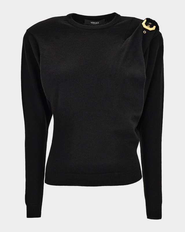 Wool Knit Buckle Sweater